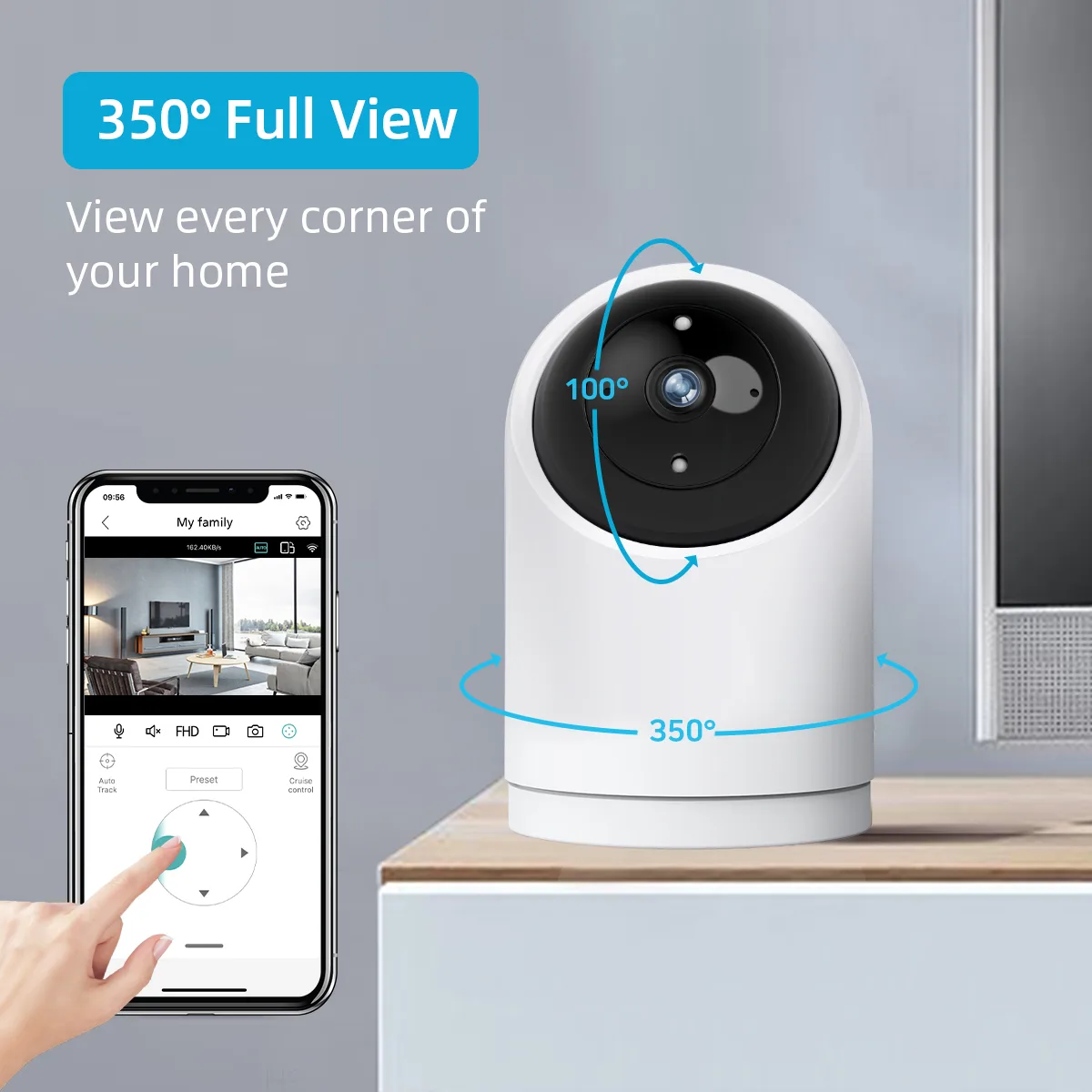 FLC-100LI pan and tilt app view