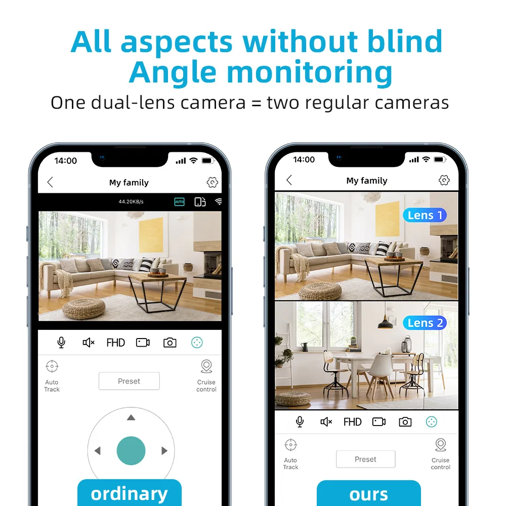 FLC-400SI dual-view app layout monitoring scene
