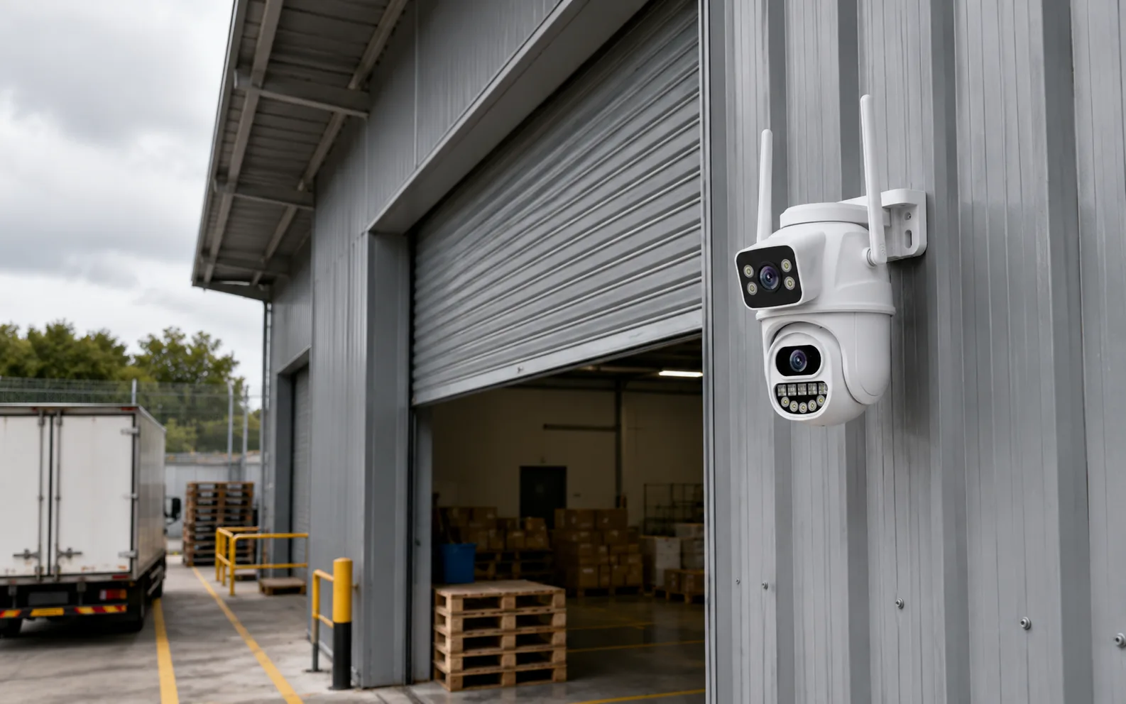 FLC-800PO installed near a warehouse gate