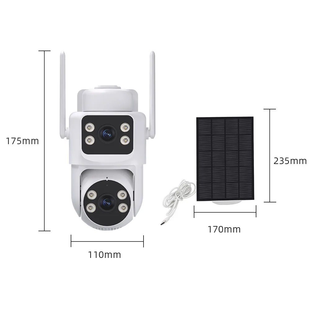 FLC-900PS white solar kit dimensions view